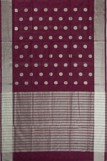 Handspun Cotton Butta Purple Saree