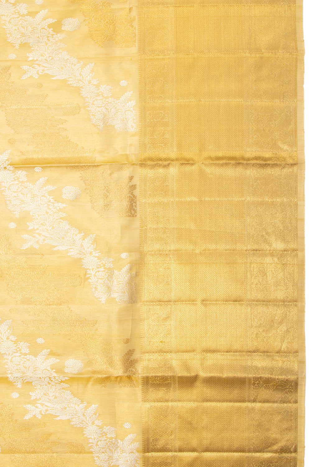Kanchipuram Silk Tissue Jaal Gold Saree