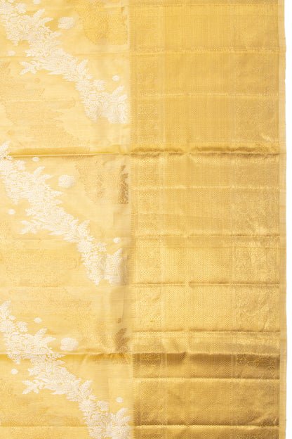 Kanchipuram Silk Tissue Jaal Gold Saree