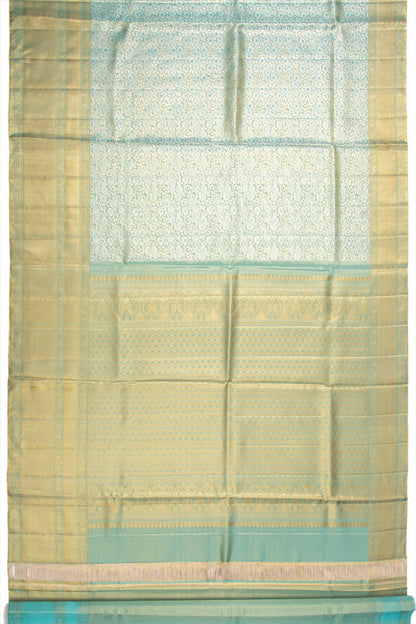 Kanchipuram Silk Tissue Brocade Sky Blue Saree