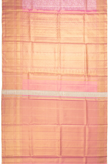 Kanchipuram Silk Tissue Brocade Pink Saree