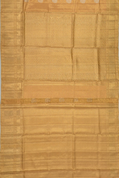 Kanchipuram Silk Tissue Butta Pastel Orange Saree