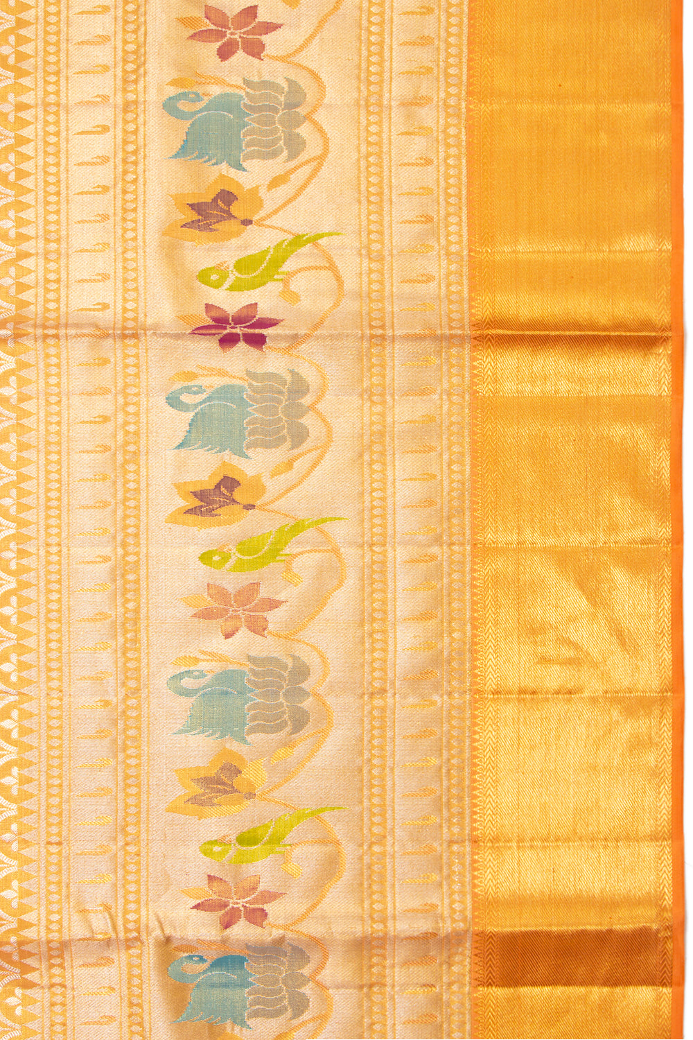 Kanchipuram Silk Tissue Brocade Gold Saree
