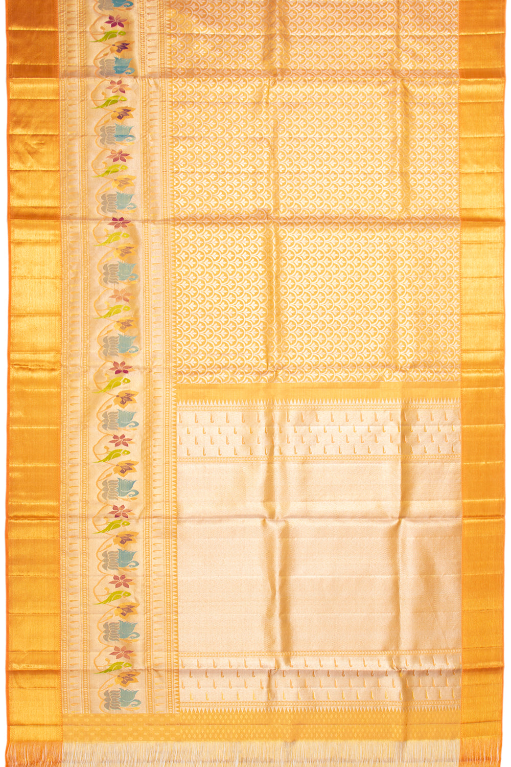 Kanchipuram Silk Tissue Brocade Gold Saree
