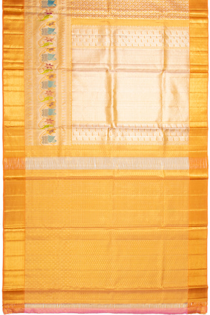 Kanchipuram Silk Tissue Brocade Gold Saree