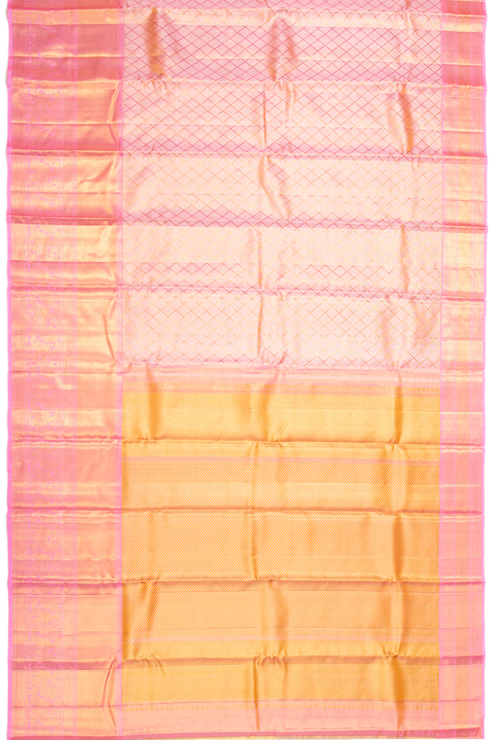 Kanchipuram Silk Tissue Brocade Baby Pink Saree