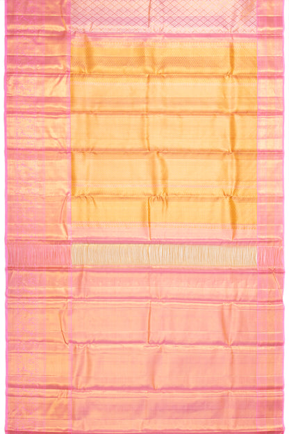 Kanchipuram Silk Tissue Brocade Baby Pink Saree