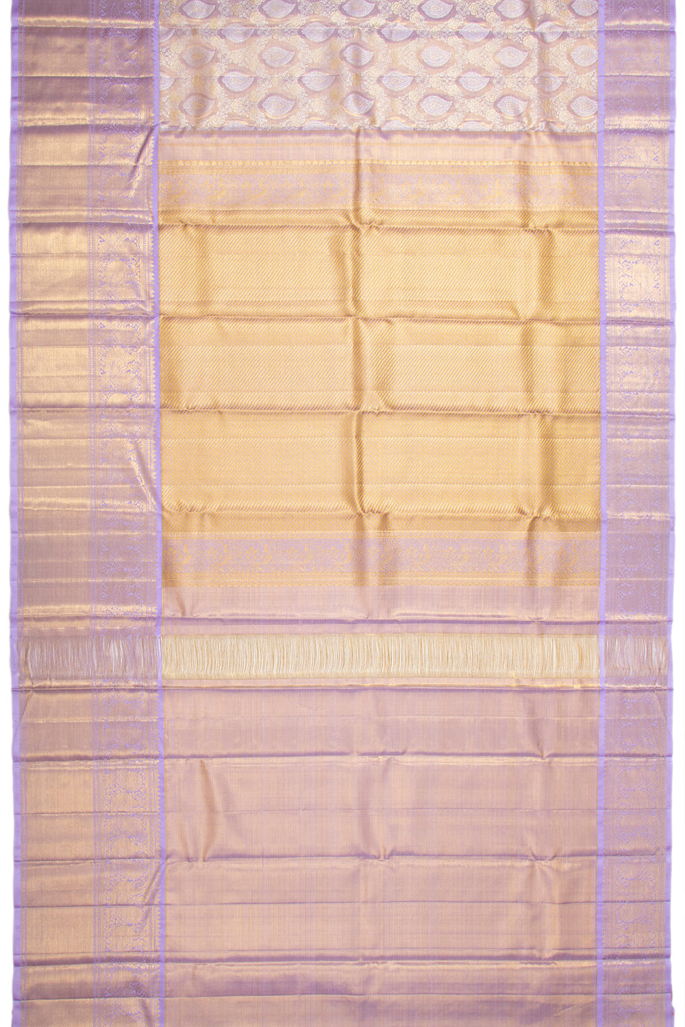 Kanchipuram Silk Tissue Brocade Lavender Saree