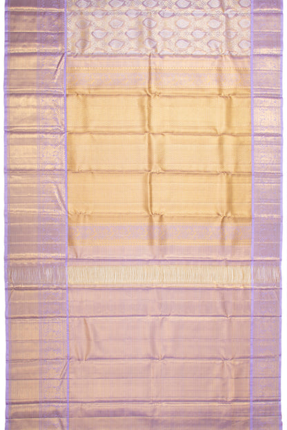 Kanchipuram Silk Tissue Brocade Lavender Saree