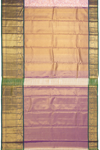 Kanchipuram Silk Tissue Jaal Baby Pink Saree