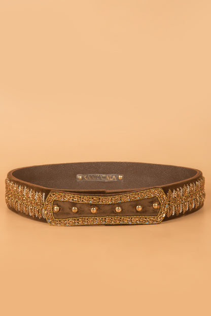 Zardosi Embroidery High Wasit Belt By Kankatala