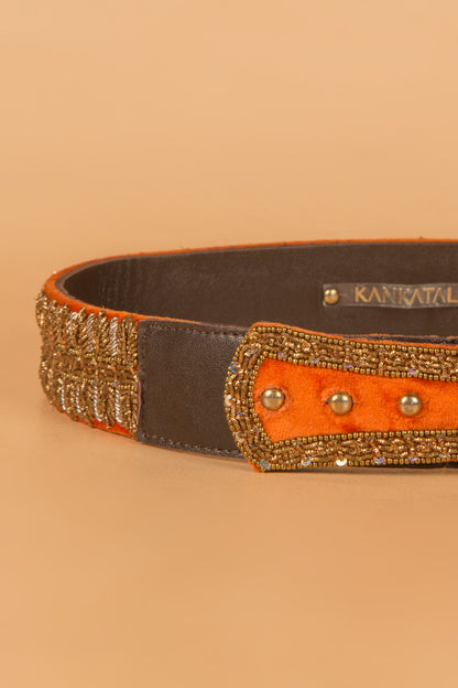 Zardosi Embroidery High Wasit Belt By Kankatala