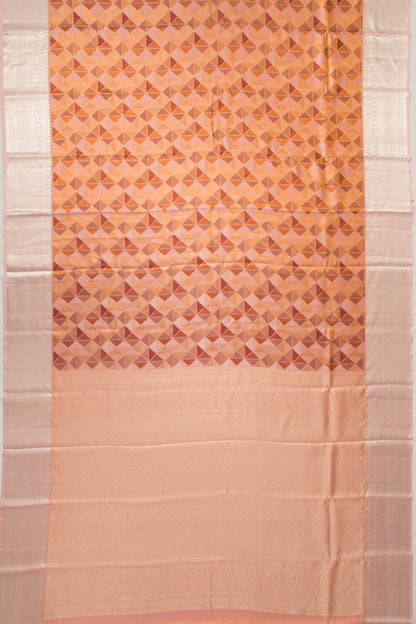Kanchipuram Silk Tissue Geometrical Brocade Multicolour Saree