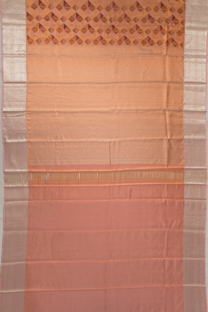 Kanchipuram Silk Tissue Geometrical Brocade Multicolour Saree