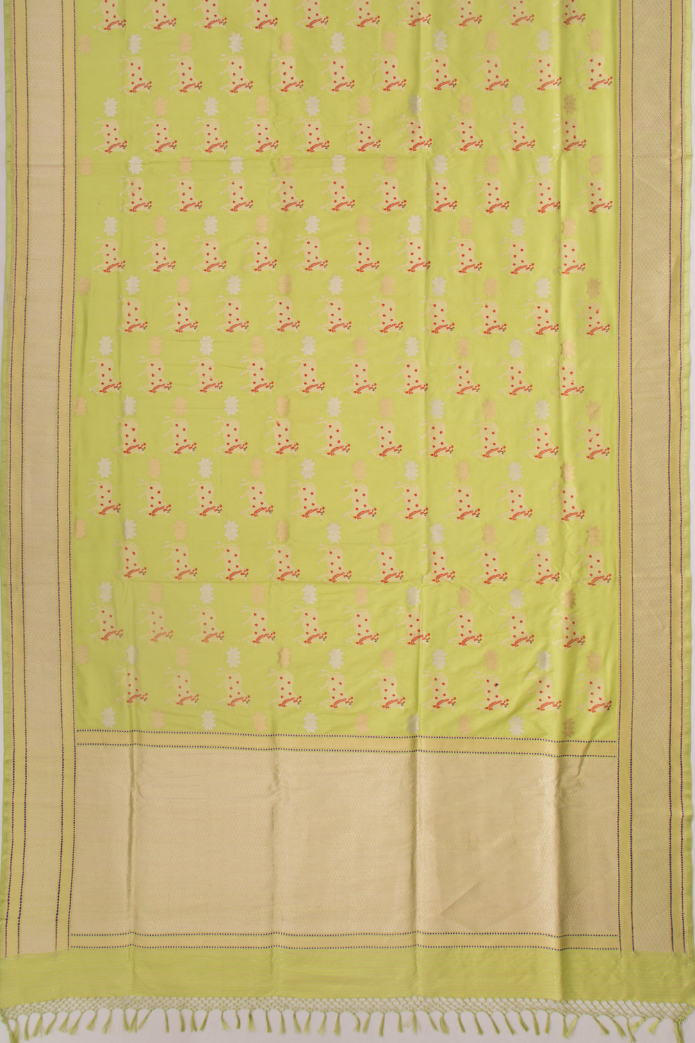 Banarasi Silk Pichwai Butta Pista Green Saree