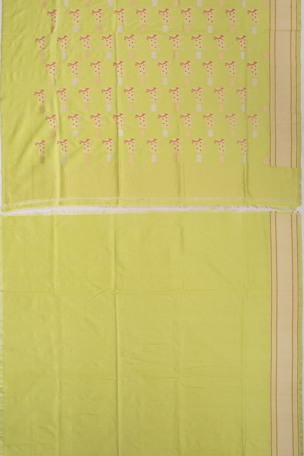 Banarasi Silk Pichwai Butta Pista Green Saree
