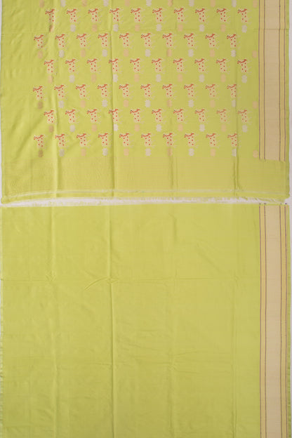 Banarasi Silk Pichwai Butta Pista Green Saree