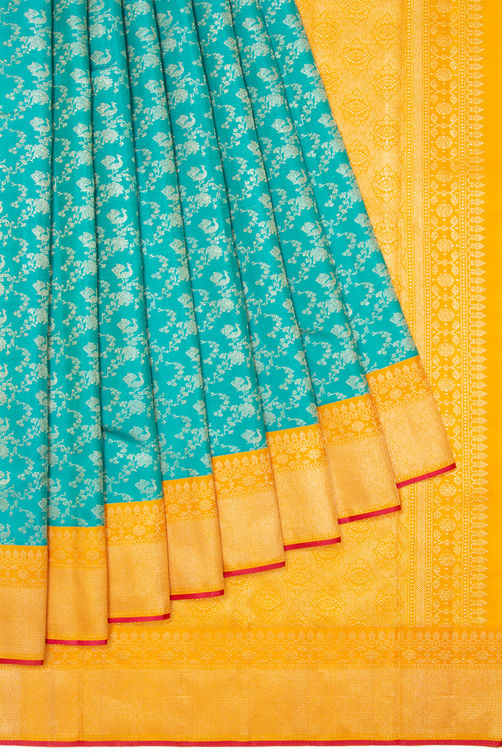 Kanchipuram Silk Brocade Sky Blue Saree