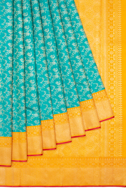 Kanchipuram Silk Brocade Sky Blue Saree
