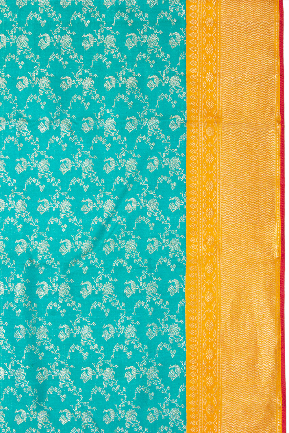Kanchipuram Silk Brocade Sky Blue Saree