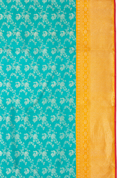 Kanchipuram Silk Brocade Sky Blue Saree