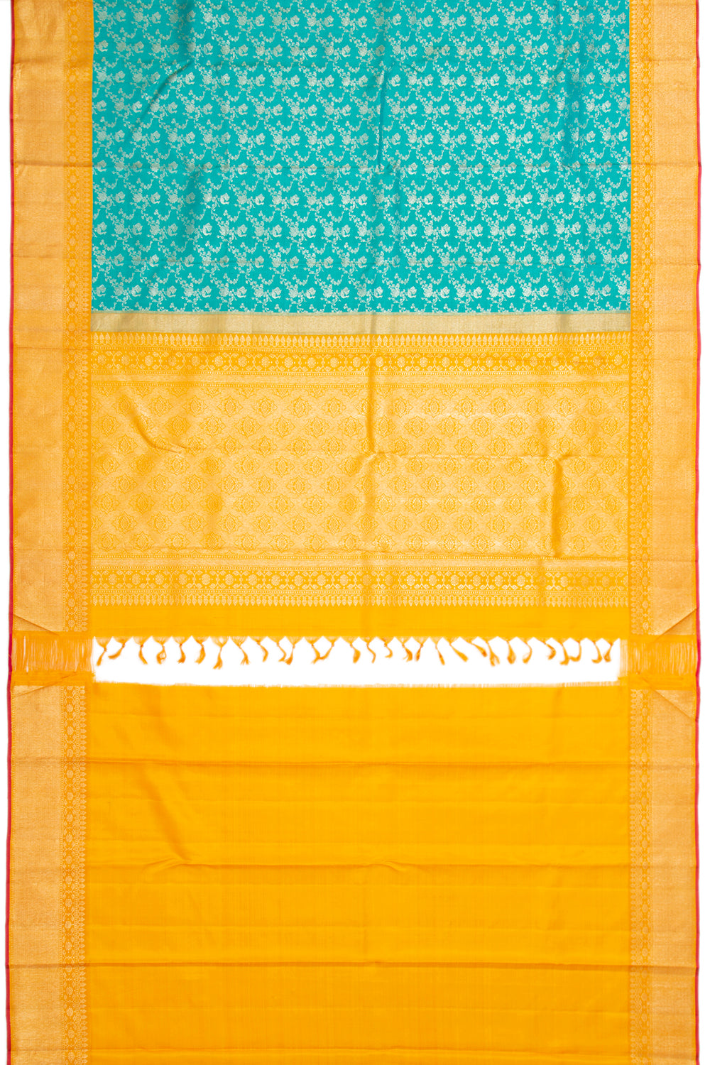 Kanchipuram Silk Brocade Sky Blue Saree