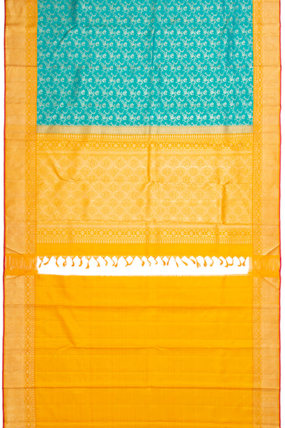 Kanchipuram Silk Brocade Sky Blue Saree