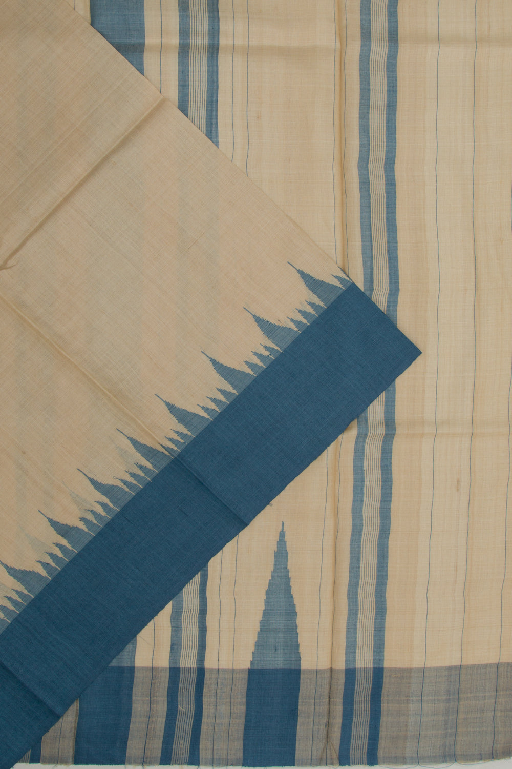 Bhagalpuri Tussar Plain Beige Saree
