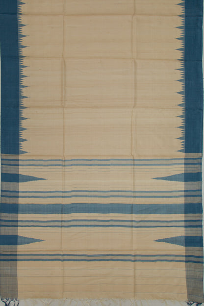 Bhagalpuri Tussar Plain Beige Saree