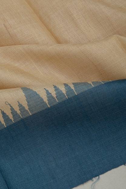 Bhagalpuri Tussar Plain Beige Saree