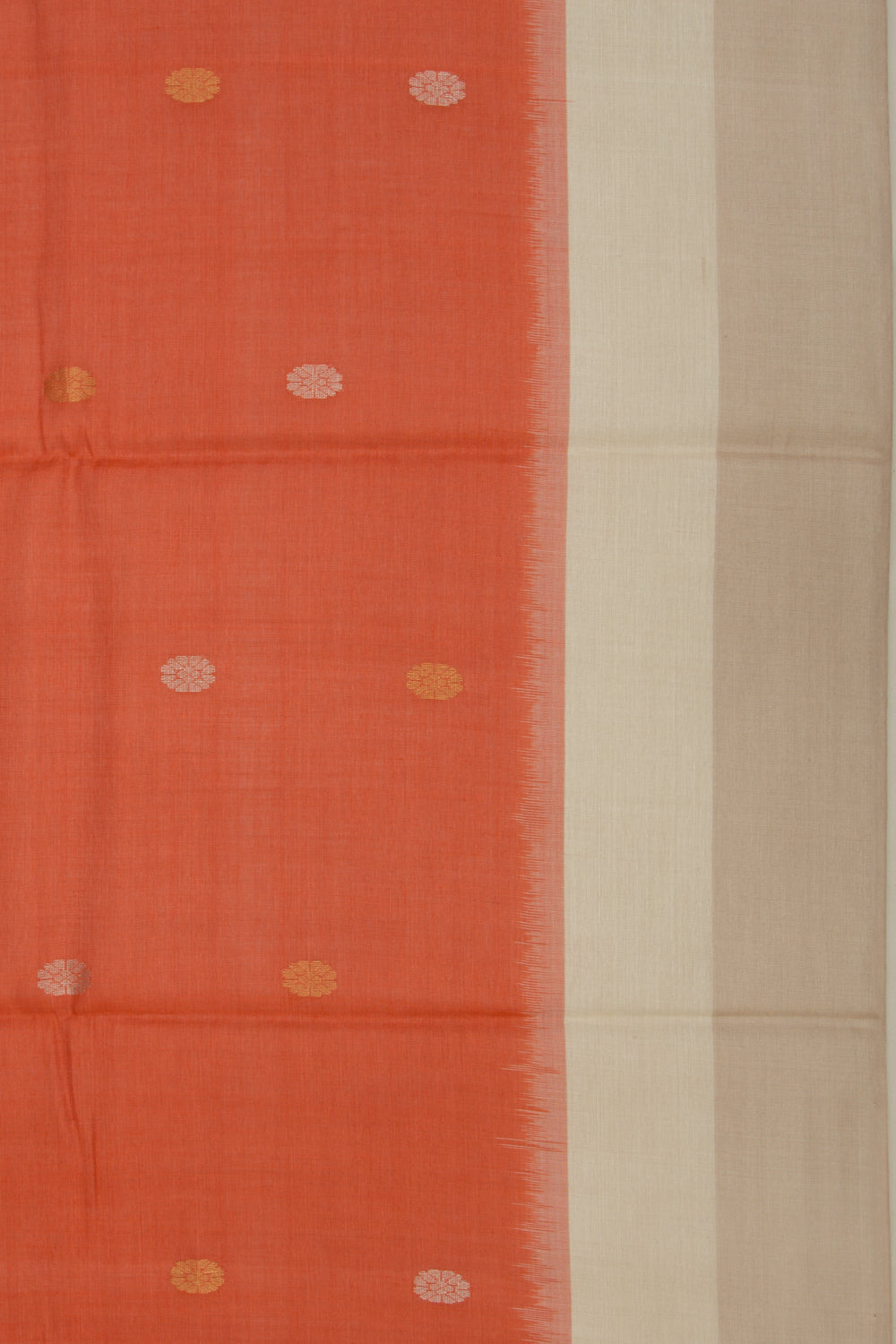 Tussar Butta Orange Saree