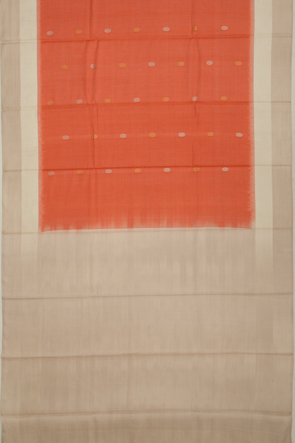 Tussar Butta Orange Saree