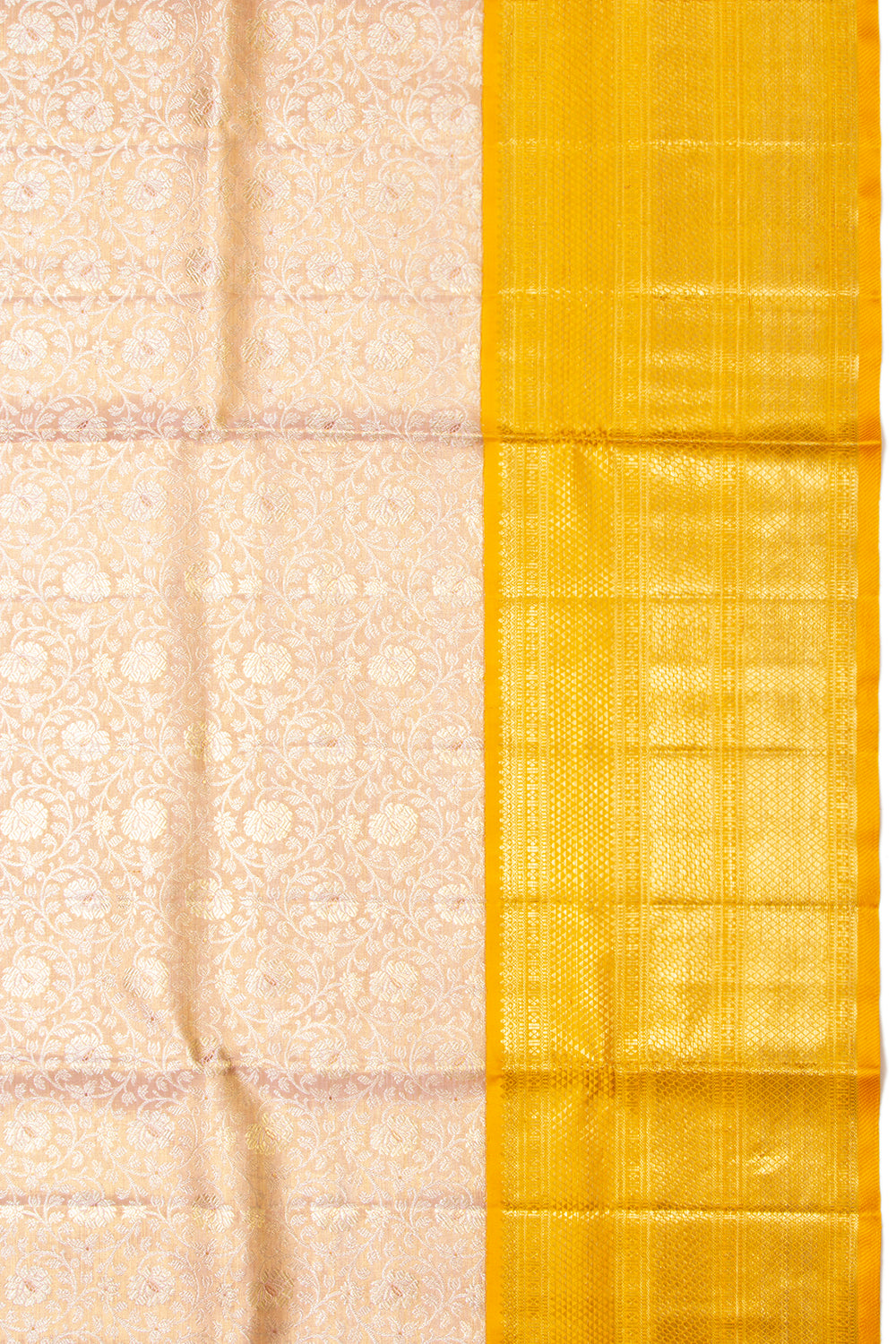 Kanchipuram Silk Tissue Brocade Gold Saree