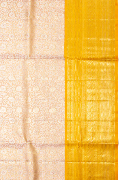 Kanchipuram Silk Tissue Brocade Gold Saree