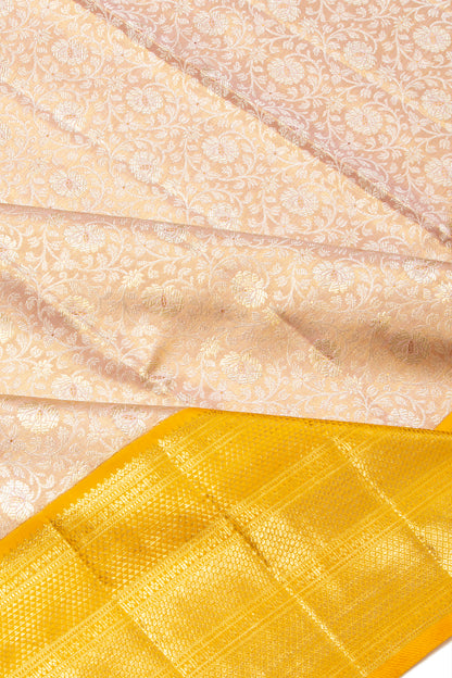 Kanchipuram Silk Tissue Brocade Gold Saree