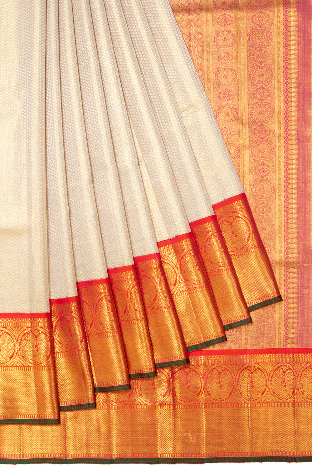 Kanchipuram Silk Tissue Brocade Gold Saree