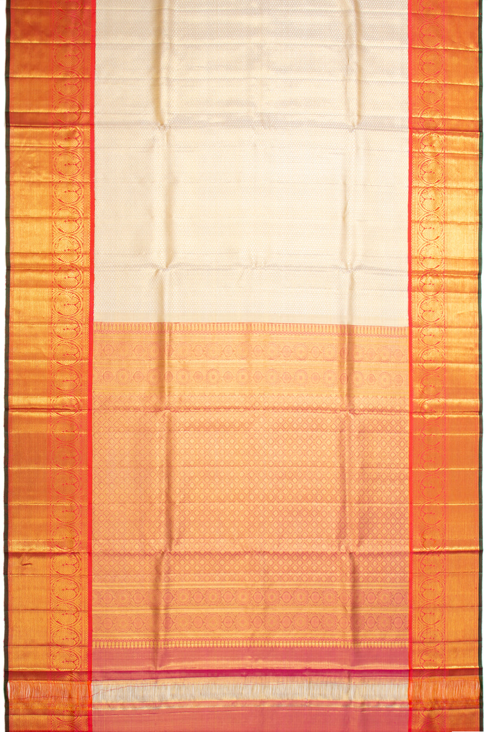 Kanchipuram Silk Tissue Brocade Gold Saree