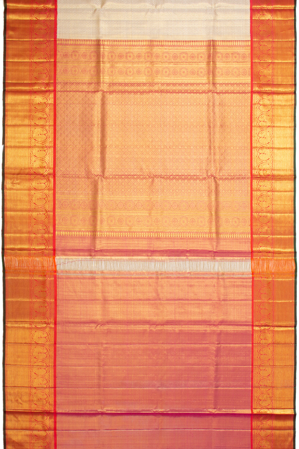 Kanchipuram Silk Tissue Brocade Gold Saree