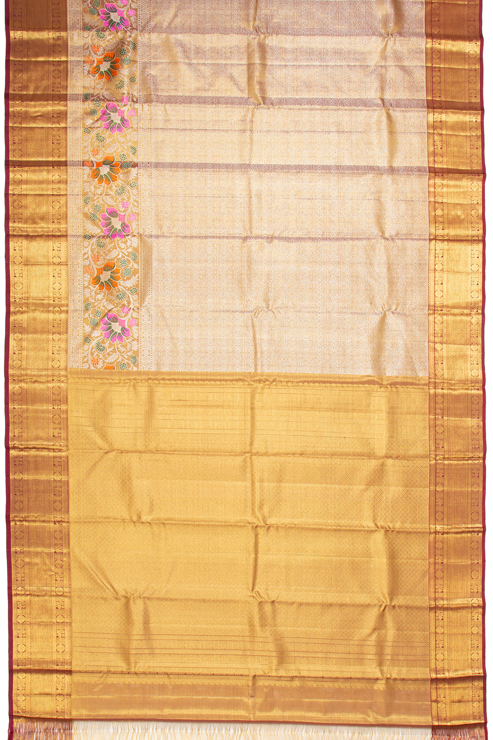 Kanchipuram Silk Tissue Brocade Gold Saree