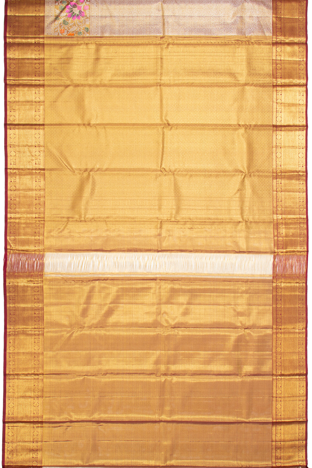 Kanchipuram Silk Tissue Brocade Gold Saree