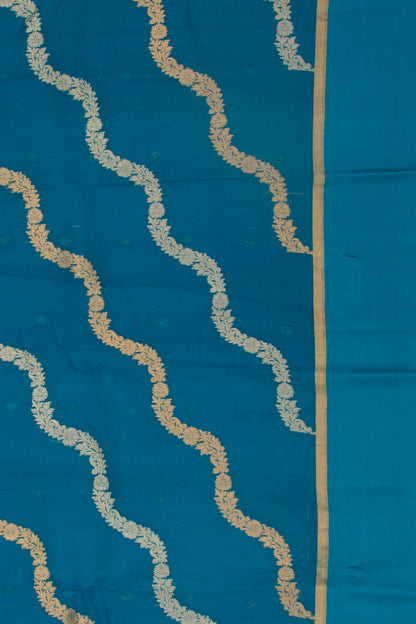 Organza Jaal Teal Blue Saree