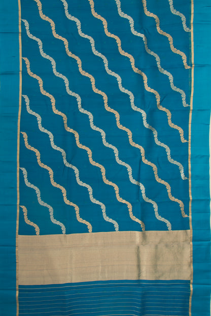 Organza Jaal Teal Blue Saree