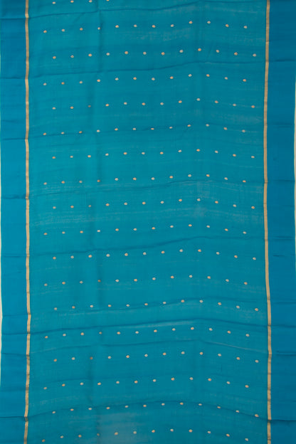 Organza Jaal Teal Blue Saree