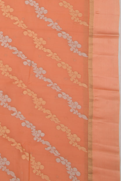 Organza Half-n-Half Jaal And Butta Orange Saree
