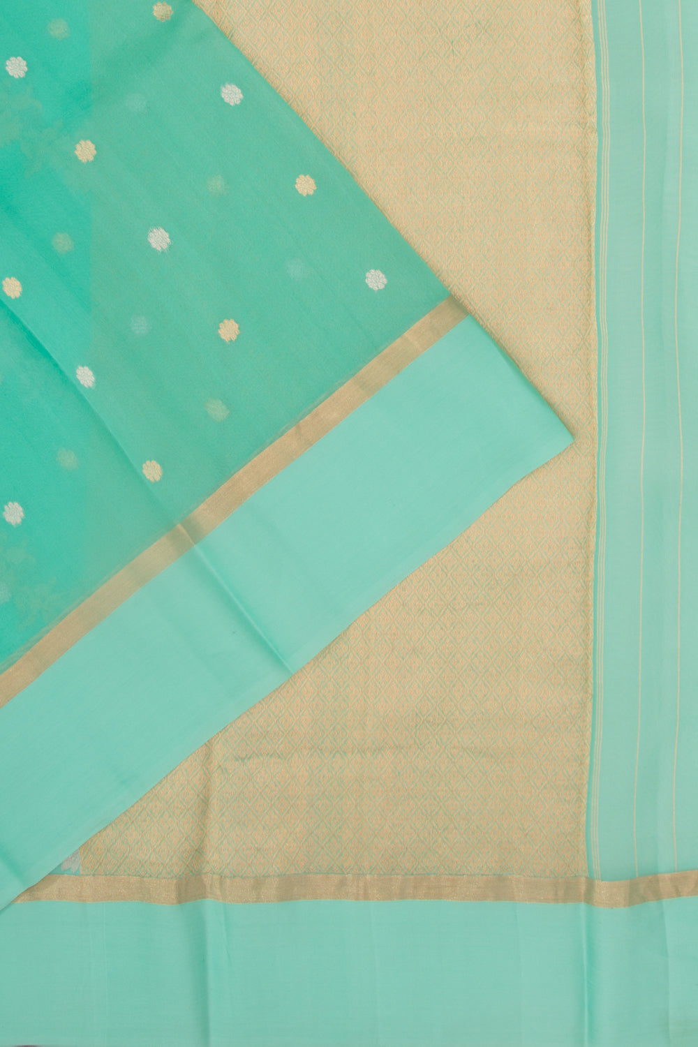 Organza Jaal Sea Green Saree