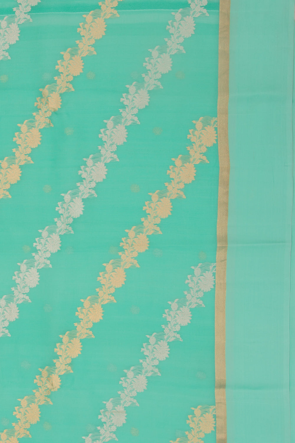 Organza Jaal Sea Green Saree