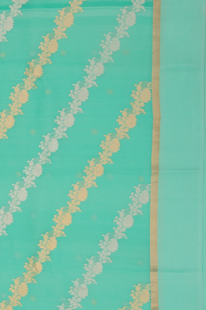 Organza Jaal Sea Green Saree