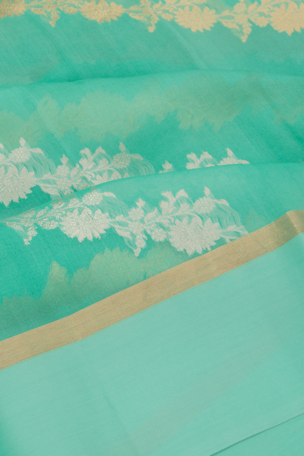 Organza Jaal Sea Green Saree