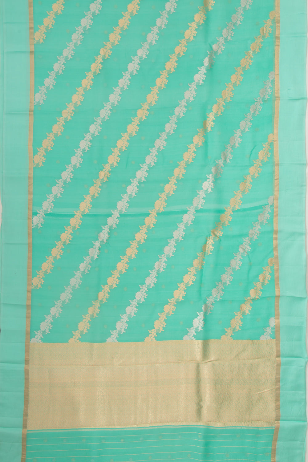 Organza Jaal Sea Green Saree