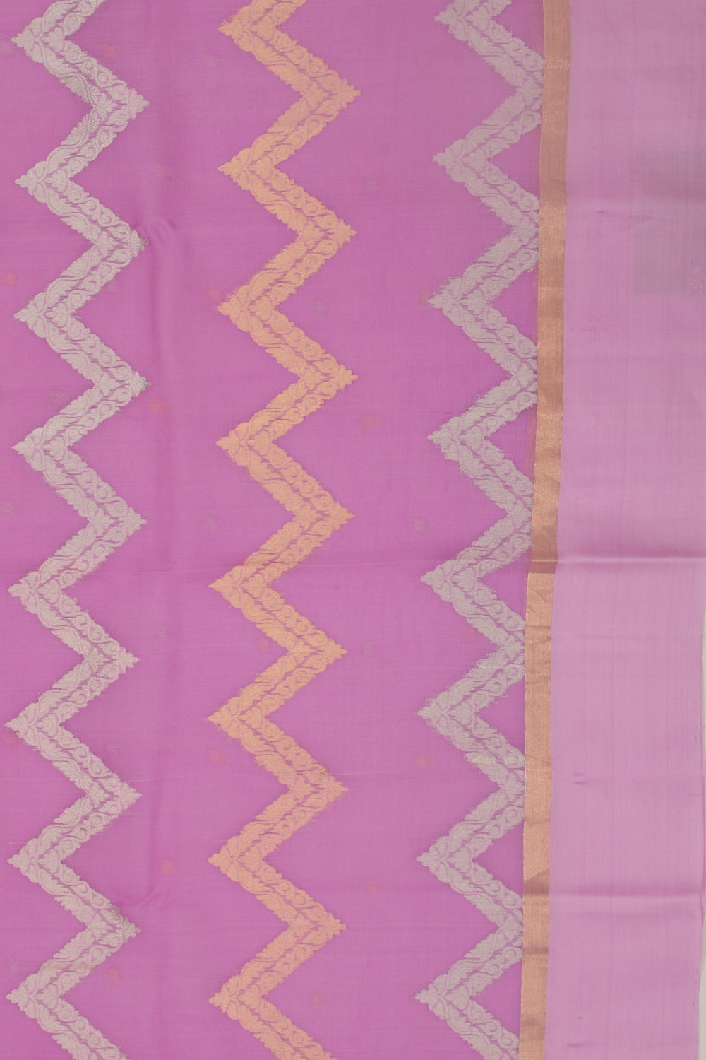 Organza Half-n-Half Jaal And Butta Lavender Saree